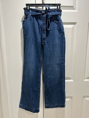 J. Crew Indigo Tie-Waist Wide Leg Jeans